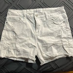 White Judy Blue Shorts with Lace